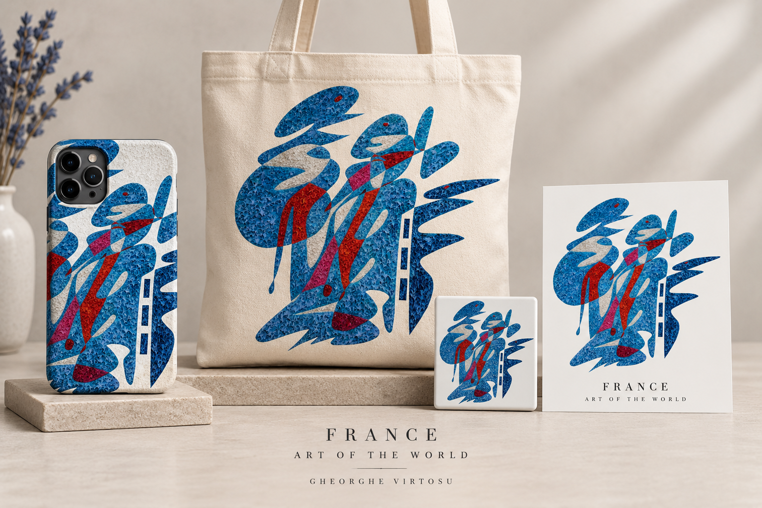 Collezione Francia di Art of the World presentata su custodia per telefono, tote bag, magnete e cartolina