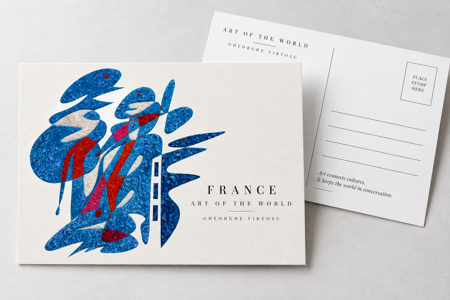 Opera Francia di Gheorghe Virtosu riprodotta come cartolina artistica